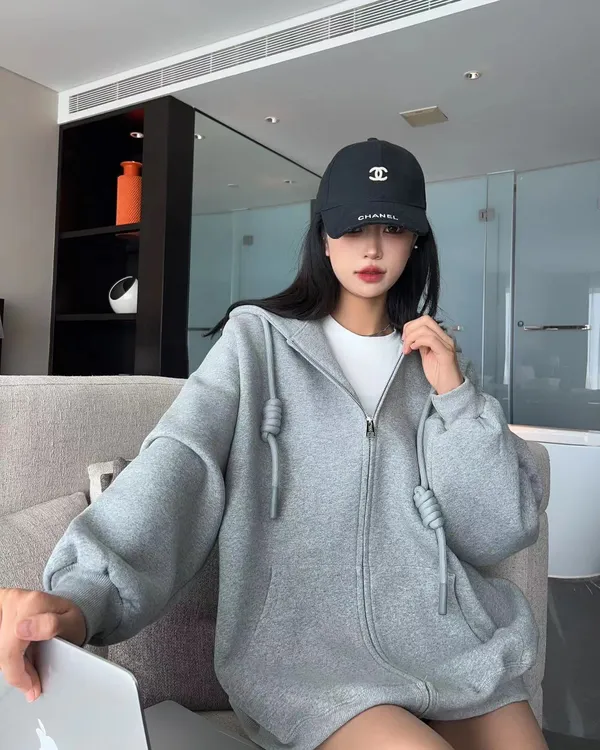 【海绵贝贝】冬款加绒韩版宽松卫衣连帽净版外套【218】