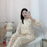   新款女士长袖长裤睡衣套装 小兔花园