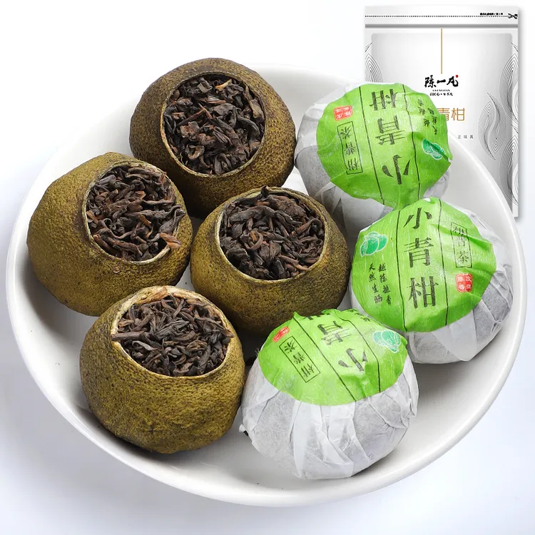 陈一凡正宗小青柑熟茶宫廷新会青柑生晒500g普洱醇厚普洱茶熟普