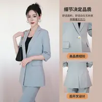  【丽爷】3113-90夏款天蓝西装套装