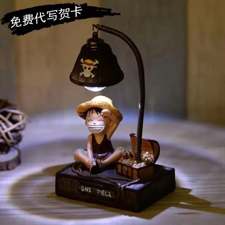 七夕礼海贼王路飞桌面小摆件生日礼物小夜灯送男朋友男生卧室装饰