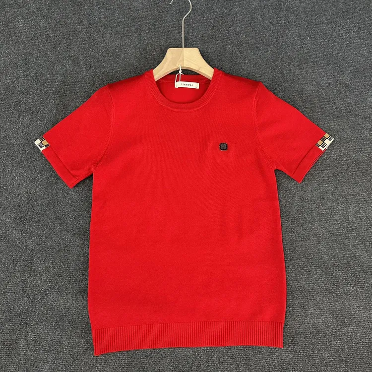 秋冬季针织毛衣圆领套头半袖纯色静版红色黑色灰色蓝色本命年男士