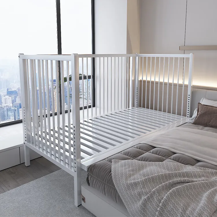 婴儿床铁艺拼接床可升降床加宽床边床拼接大床铁架床加高护栏