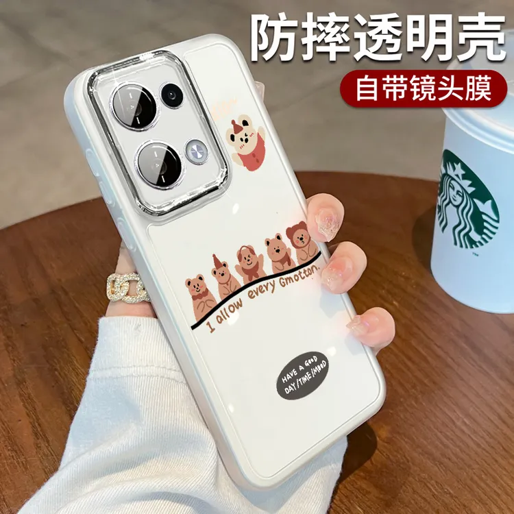 适用OPPOReno13手机壳reno13pro网红卡通reno12透明保护壳ins新款