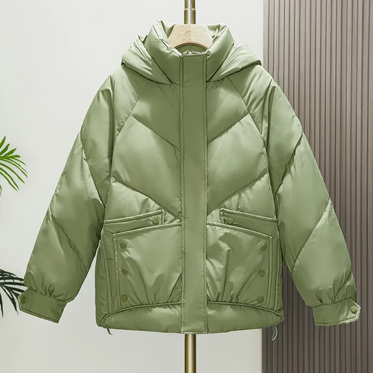 棉服女短款2025新款韩版宽松洋气棉衣连帽小个子面包服外套棉袄潮