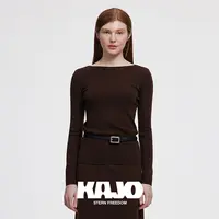 KAJO24AW修身一字领长袖上衣030