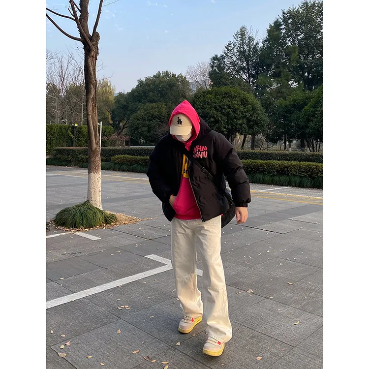原版legacy百搭白牛纯色印花ins高街手绘vibe小众直筒白色牛仔裤