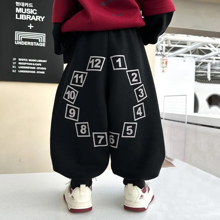 男童裤子秋冬款儿童加绒休闲裤小童宝宝一体绒运动卫裤宽松大PP裤