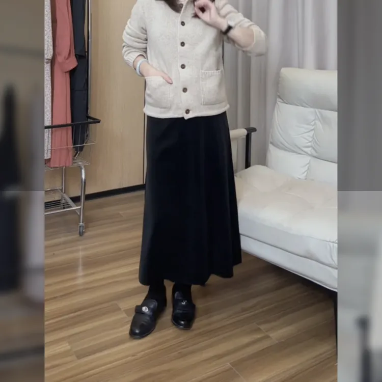 小个子半身裙显瘦气质高腰时尚复古毛呢秋冬101