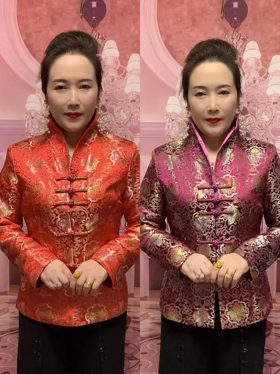 0865#立领盘扣民族风短款棉袄，2个颜色可选，