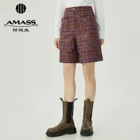 【二折商品，不退不换】阿玛施AMASS绵羊毛粗花呢短裤5100469