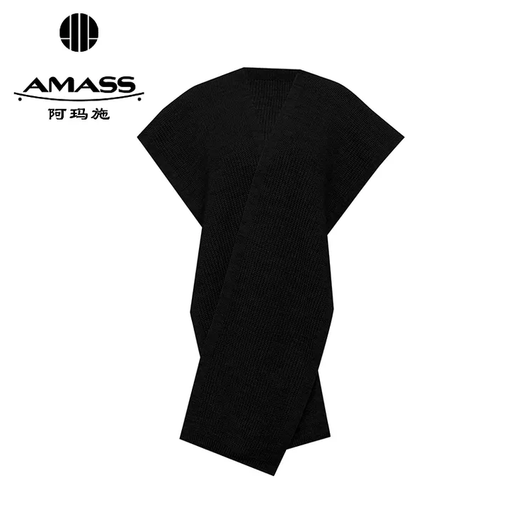 阿玛施AMASS新款气质柔软纯色女士披肩围巾造型穿搭配饰5800043