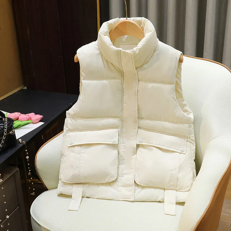 2025年秋冬新款棉马甲女短款时尚韩版坎肩背心百搭洋气马夹外套