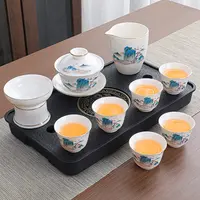 简约茶盖碗羊脂玉白瓷功夫茶具三才盖碗客厅办公室会客泡茶杯中式