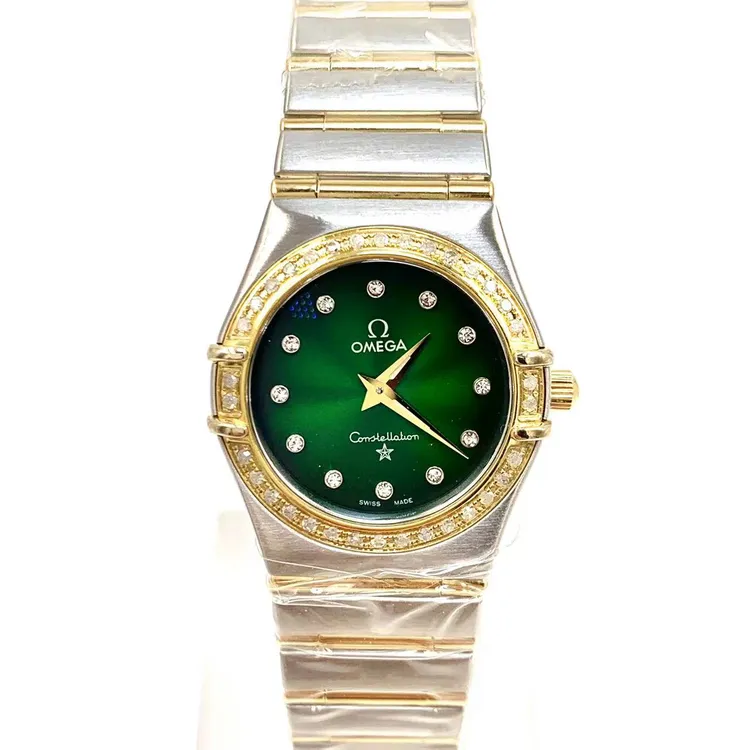 99新 Omega/欧米茄 绿盘/星座/石英/表径25mm/女表