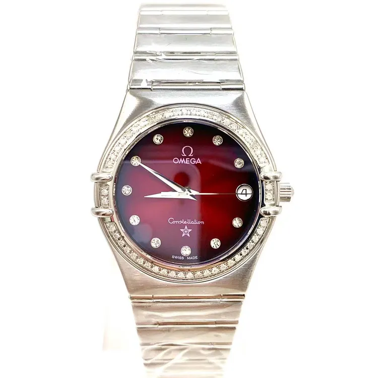 99新 Omega/欧米茄 星座/石英/表径33mm/红/女表