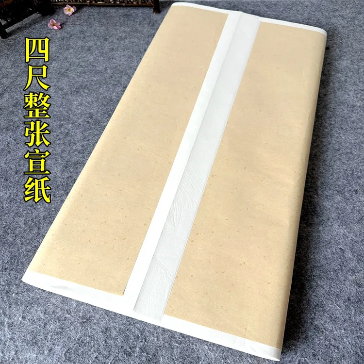 书法专用四尺宣纸100张宣纸生宣半生半熟书法练习纸专用纸