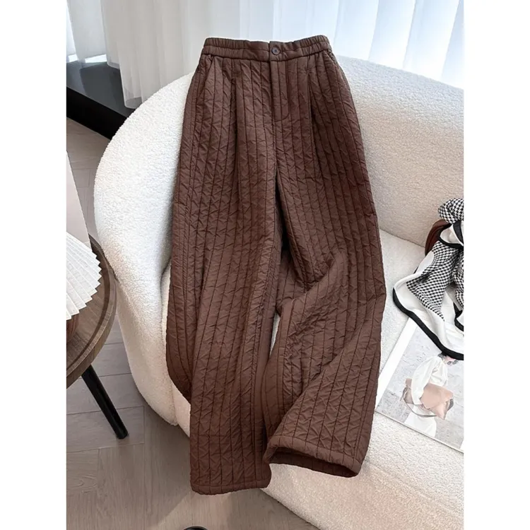 特大码300斤竖条纹加厚休闲直筒卫裤男款高腰宽松长裤秋冬季新款2