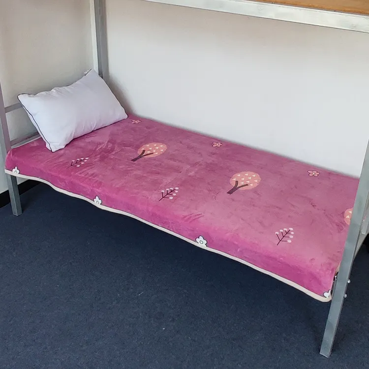 加绒单人法兰绒床单单件学生宿舍0.9米上下铺床保暖短毛绒毯子冬