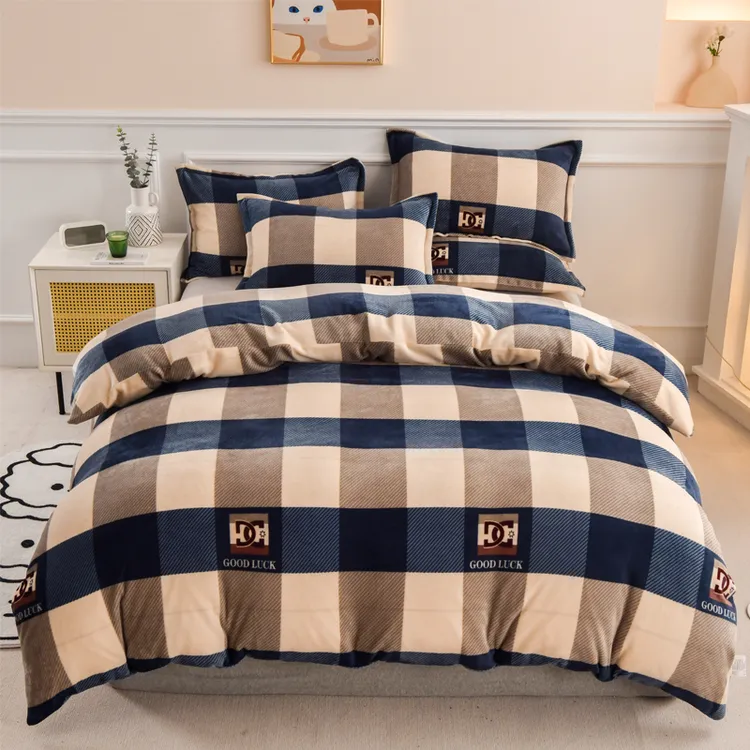 冬季保暖牛奶绒单件被套加厚法兰绒单双人被套加绒防静电短绒被罩