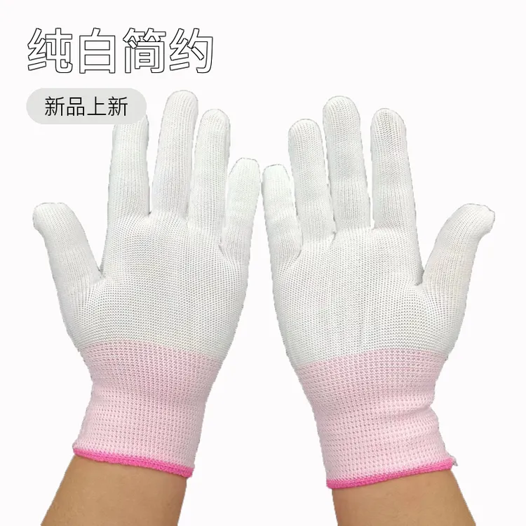 【12双尼龙线手套】夏秋季薄款劳保耐磨透气干活工作纯白男女手套