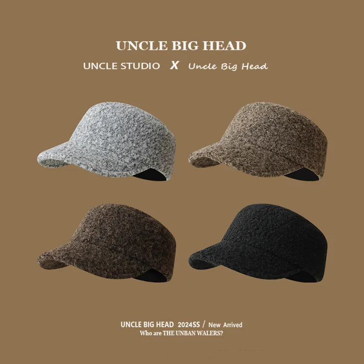 大头叔叔韩系平顶马术帽女冬加厚保暖报童帽复古时髦骑士帽鸭舌帽