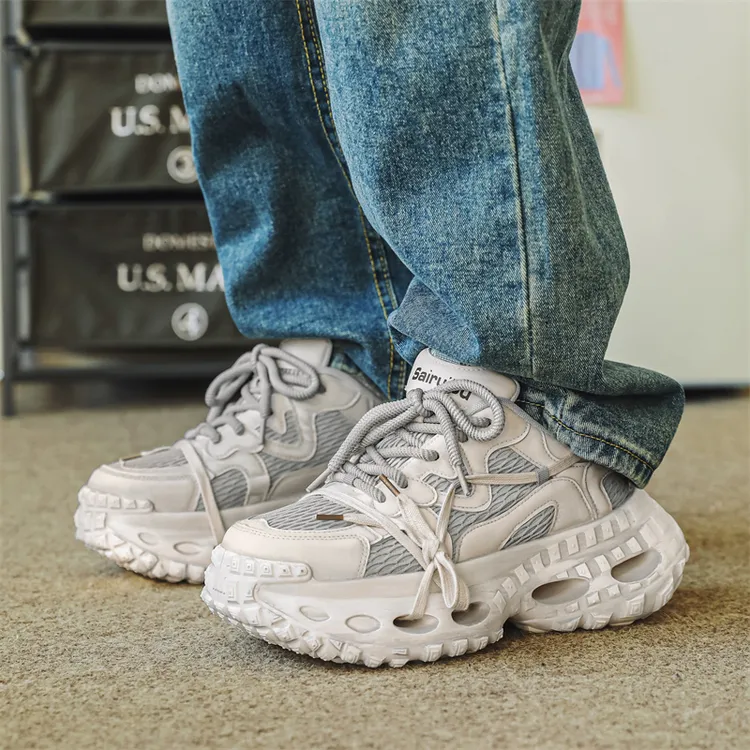 潮鞋港风男鞋厚底ins运动鞋网面休闲鞋透气百搭轮胎底老爹鞋潮流