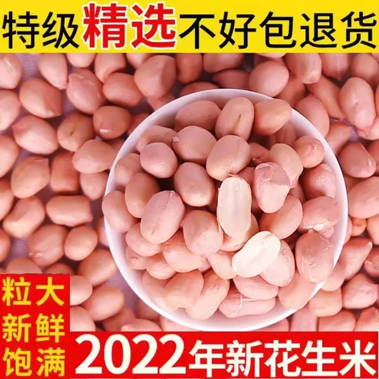 2022年新货3斤5斤河南南阳精品新粉白沙花生米颗粒饱满新鲜大白沙