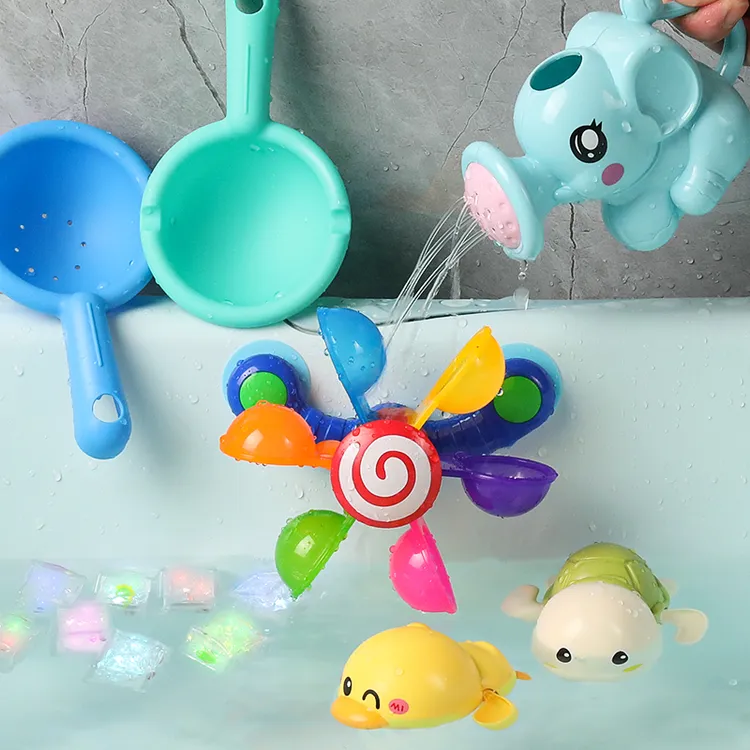 儿童宝宝洗澡转转乐戏水风车婴儿浴缸澡盆花洒玩水套装男女孩玩具