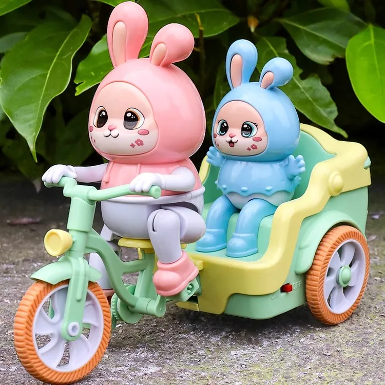 儿童电动玩具小兔子蹬三轮车0-2一3岁宝宝男女孩早教智力开发礼物