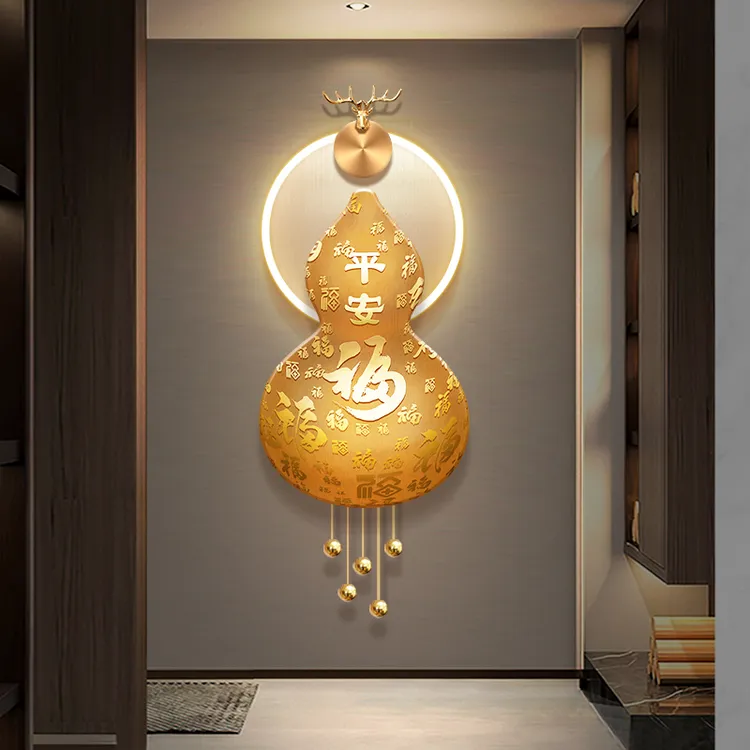 《福禄平安》-LED立体手工玄关挂画现代轻奢氛围灯精选亚克力装饰画