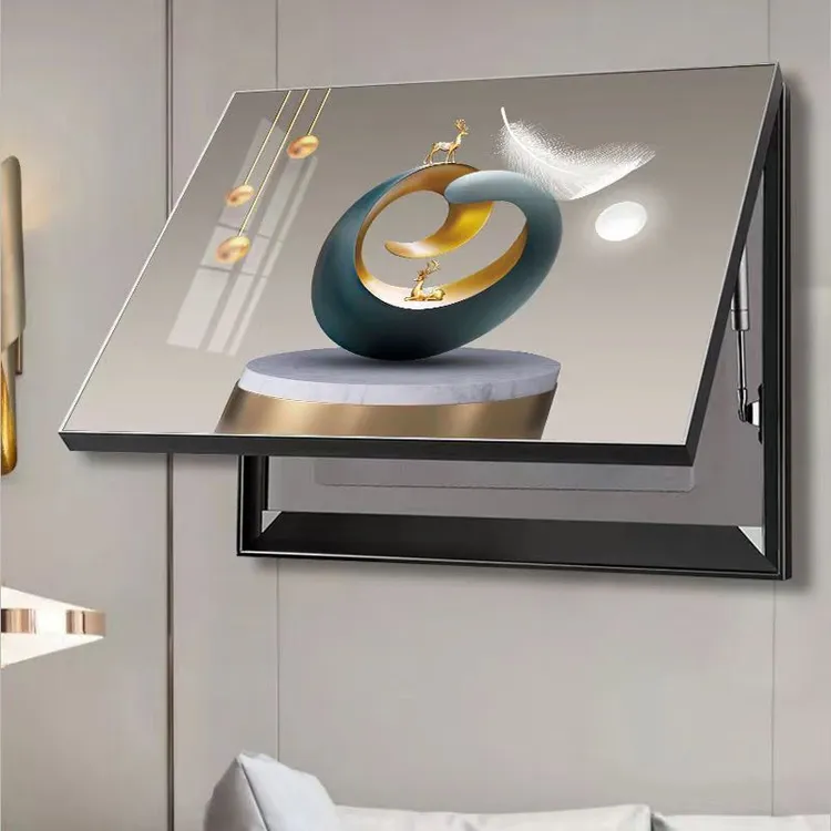 轻奢电表箱背景墙装饰画免打孔艺术简约客厅挂画遮挡定制