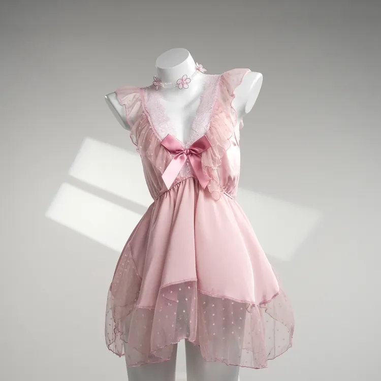 暗恋【90-210斤】大码优雅镂空性感吊带新款女士睡裙 730