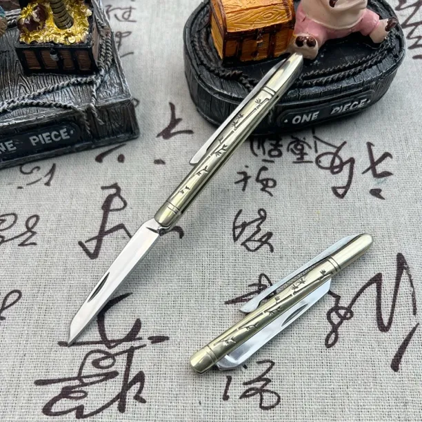 家用户外小刀水果刀拆快递小刀便携小刀黄铜迷你折叠锋利水果刀