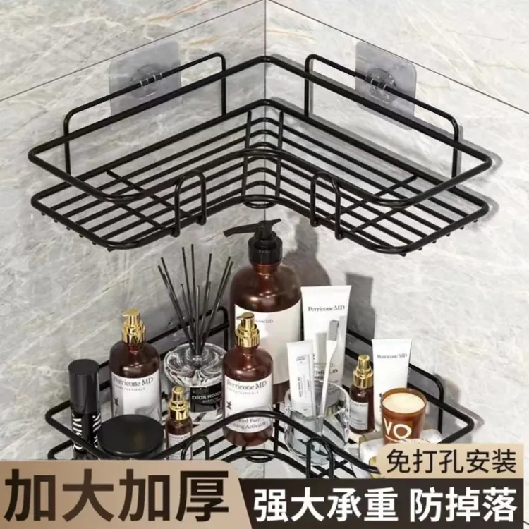 系家免打孔浴室加大三角架卫生间洗澡间置物架洗漱台壁挂式收纳架