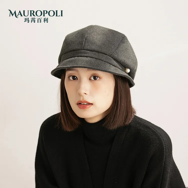 MauroPoli/玛芮百利韩版时尚帽子女款2024新款秋冬季鸭舌帽显脸小