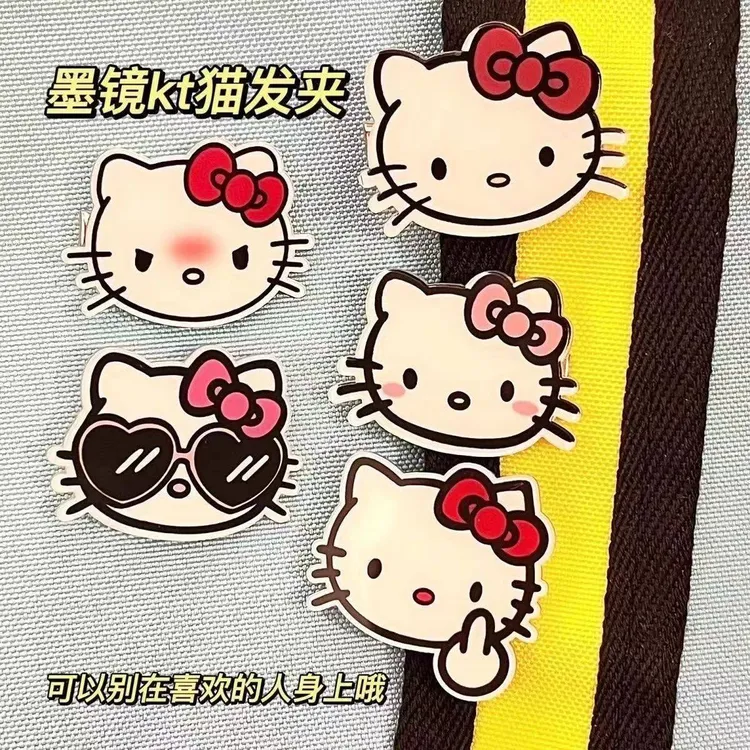 发夹墨镜kt猫发夹可爱卡通发夹少女甜美刘海夹搞怪趣味发饰发卡