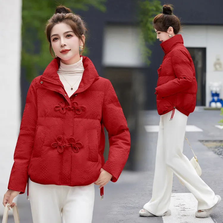 2025短款新款棉服喜婆婆时尚冬季盘扣小个子棉衣短款棉袄外套