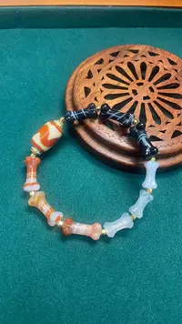 小青|红牙牙三色骨器手串多样性发一