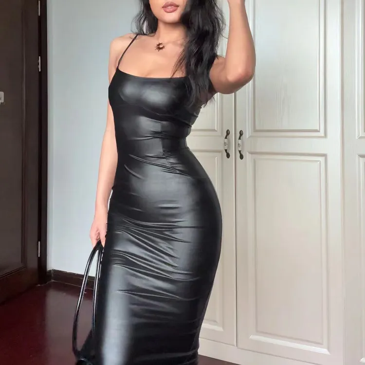 【Fcii】仿皮质感连衣裙H4L1093