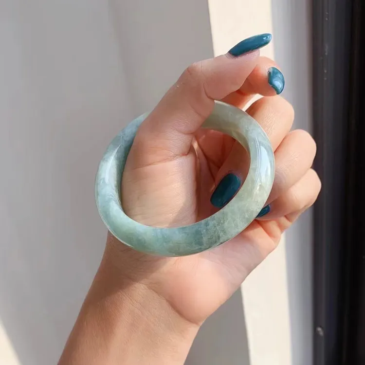 天然摩根石手镯 绿柱石 湖水蓝绿糖果色镯子一物一图 配基地证书