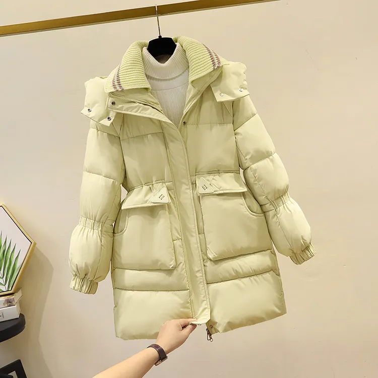 中长款棉服女2024年冬季新款流行百搭收腰显瘦棉衣爆款棉袄外套