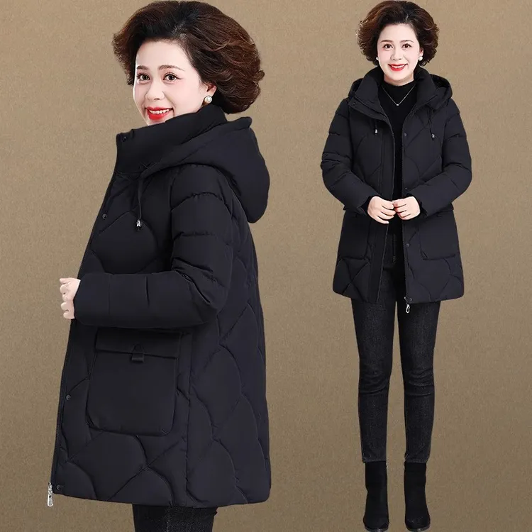 罗蒙中年妈妈冬装棉袄外套2025新款中老年女装冬季棉服加厚棉衣服
