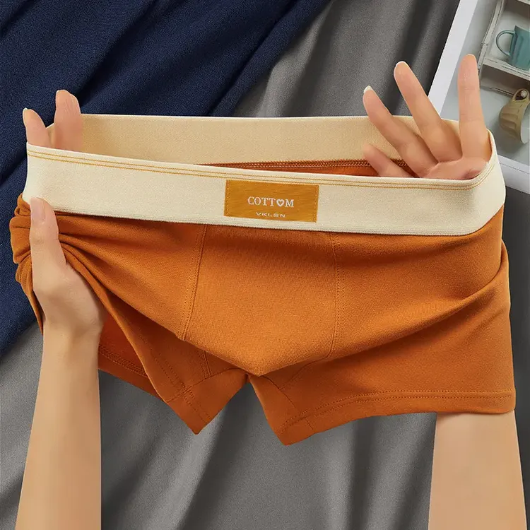 棉质男士内裤简约新款男生潮流平角运动四角色棉质透气短裤裤衩