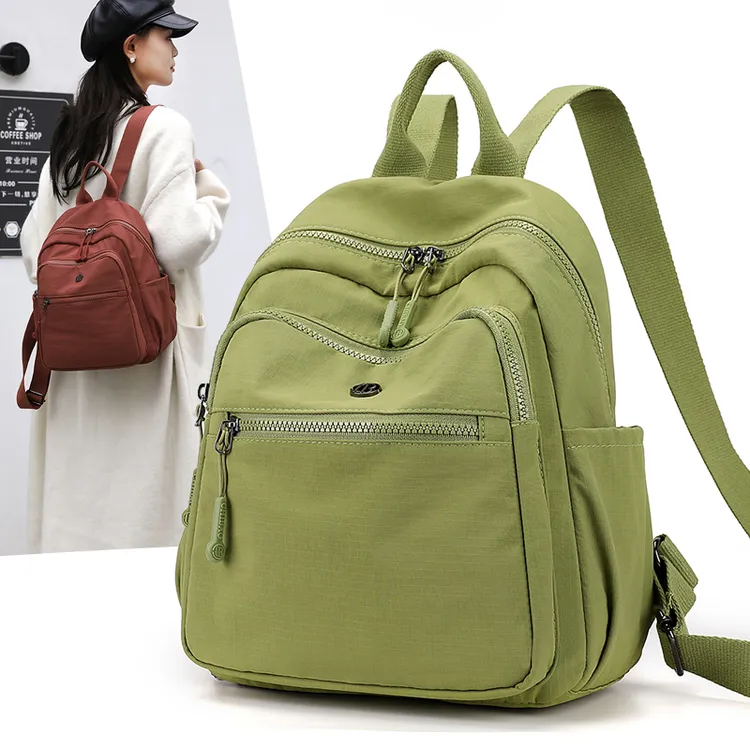 CHIBAO/驰豹时尚百搭双肩包女大容量简约休闲轻便牛津布背包