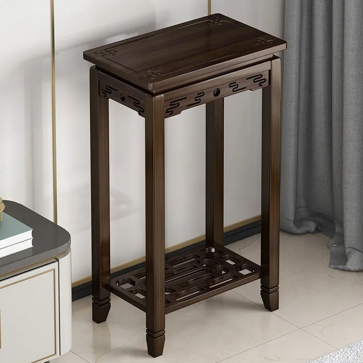 花架子阳台置物架落地式摆件实木客厅鱼缸花瓶花盆架边几花台花几