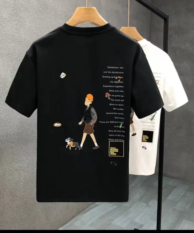 高端潮牌潮流衣服2024新款男士宽松体恤正品