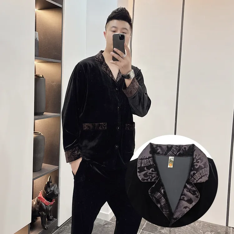 男士金丝绒百搭质感柔软春秋季2025舒适睡衣套装可外穿休闲家居服