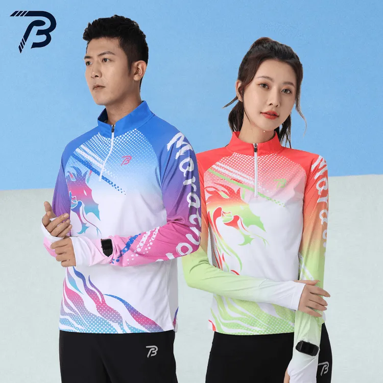 破三体育男女装春夏季长袖速干透气专业跑步服健身运动马拉松上衣