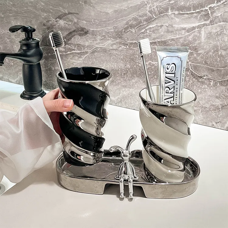 牙缸洗漱杯牙刷漱口杯高级感简约漱口杯陶瓷家用漱口牙具刷牙杯